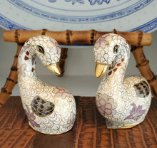 Load image into Gallery viewer, Cloisonne Swans (Pair)