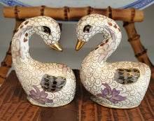 Load image into Gallery viewer, Cloisonne Swans (Pair)