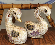 Load image into Gallery viewer, Cloisonne Swans (Pair)