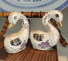 Load image into Gallery viewer, Cloisonne Swans (Pair)