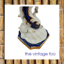 Load image into Gallery viewer, Blue & Gold Dolphin Candlesticks (Pair)