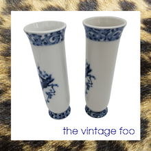 Load image into Gallery viewer, Blue and White Bud Vase (Pair)
