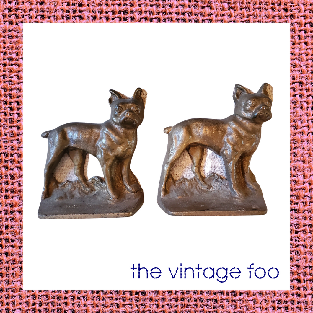 Cast Iron Boston Terrier Bookends (Pair)