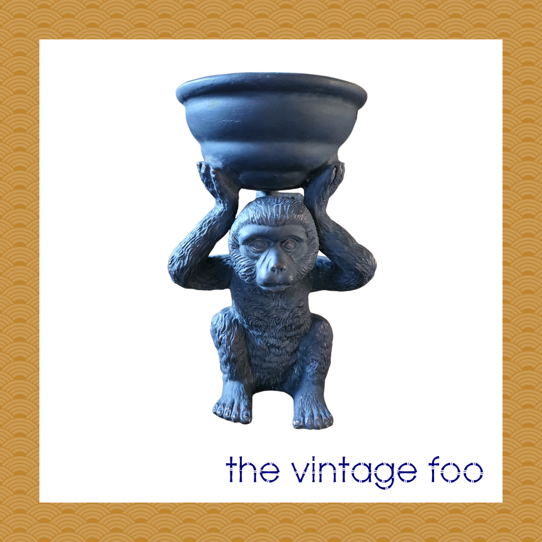 Monkey Figurine Holding Bowl