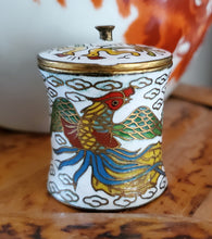 Load image into Gallery viewer, Miniature Cloisonne Lidded Canister (Phoenix)
