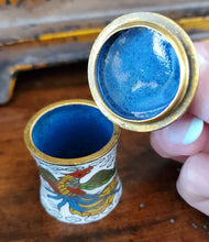 Load image into Gallery viewer, Miniature Cloisonne Lidded Canister (Phoenix)
