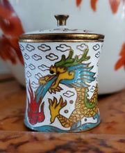 Load image into Gallery viewer, Miniature Cloisonne Lidded Canister (Dragon)
