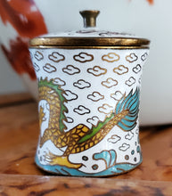 Load image into Gallery viewer, Miniature Cloisonne Lidded Canister (Dragon)
