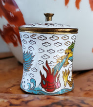 Load image into Gallery viewer, Miniature Cloisonne Lidded Canister (Dragon)
