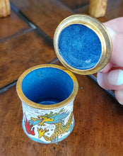 Load image into Gallery viewer, Miniature Cloisonne Lidded Canister (Dragon)
