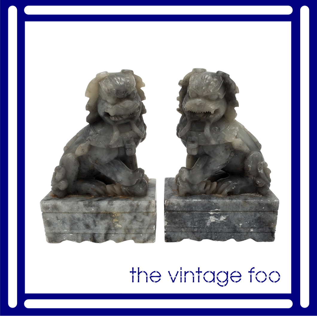 Soapstone Foo Dogs (Pair)